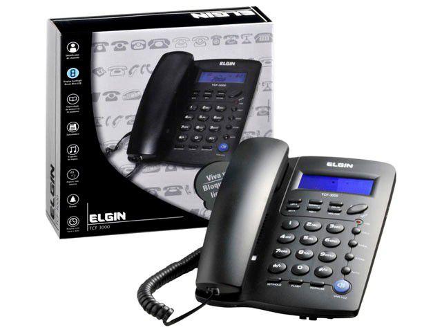 Telefone com Fio Elgin 42TCF3000 - Identificador de Chamada Viva Voz Chave Bloq. - 1