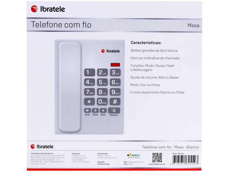 Telefone com Fio Ibratele 04567 - 6