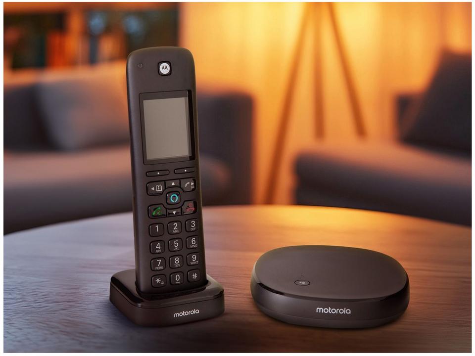 Telefone sem Fio Motorola AXH01 Identificador de Chamada Secretária Eletrônica Wi-Fi - 1
