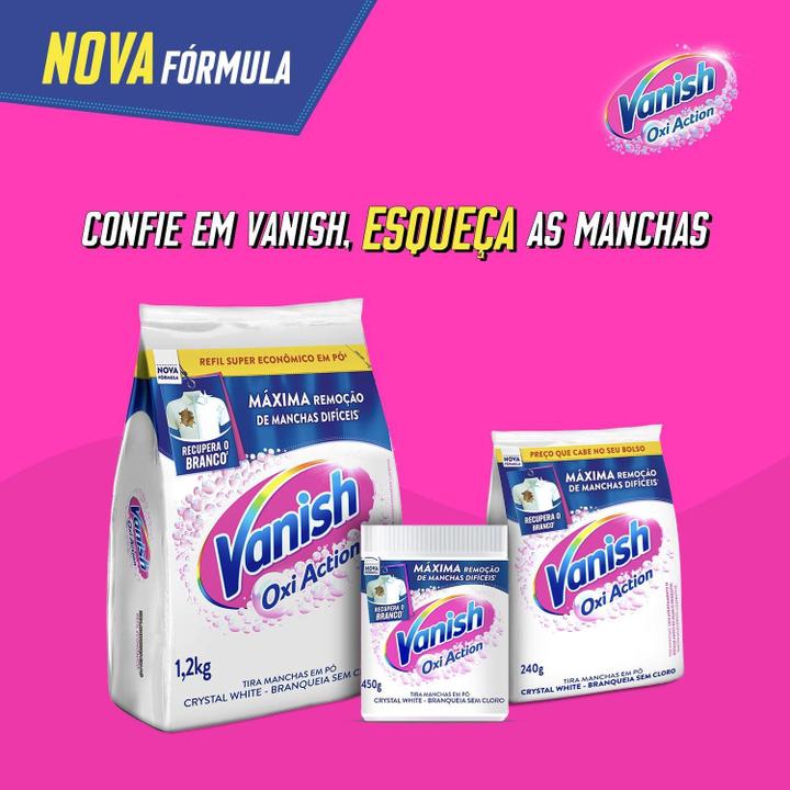Tira Manchas em Pó Vanish Crystal White Oxi Action para Roupas Brancas 1kg Refil Econômico - 4