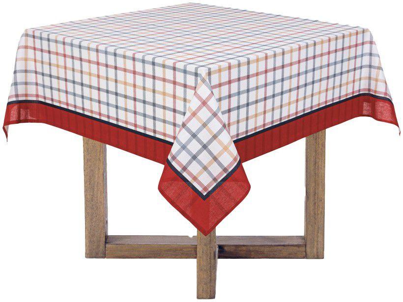 Toalha de Mesa Quadrado Karsten Branco 140x140cm - Amelí