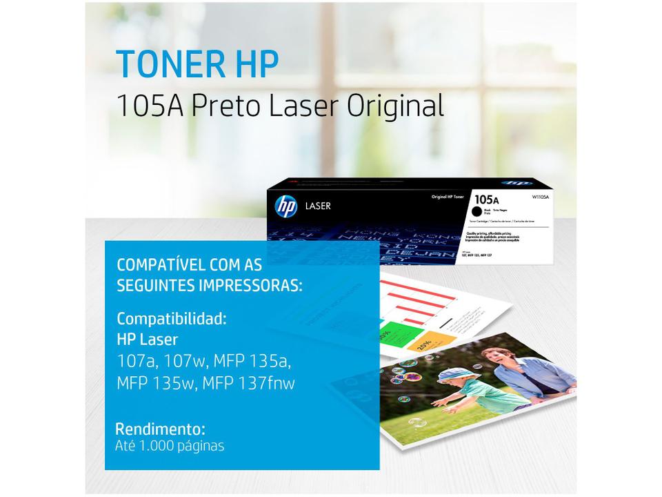 Toner HP 105A Preto - Original - 11
