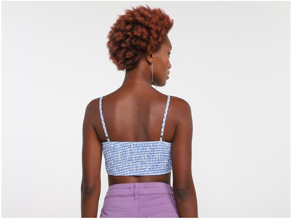 Top Vista Magalu Amarração Frontal Xadrez - 6