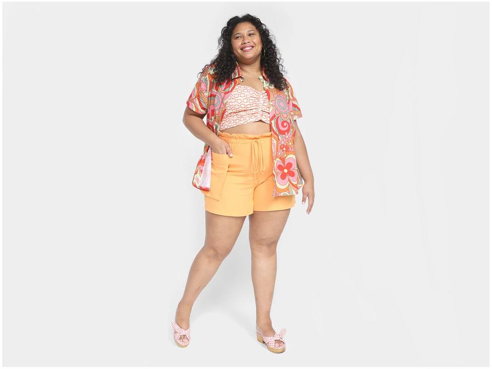 Top Vista Magalu Flores Franzido - 8