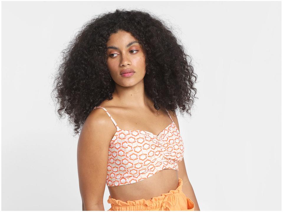 Top Vista Magalu Flores Franzido - 1