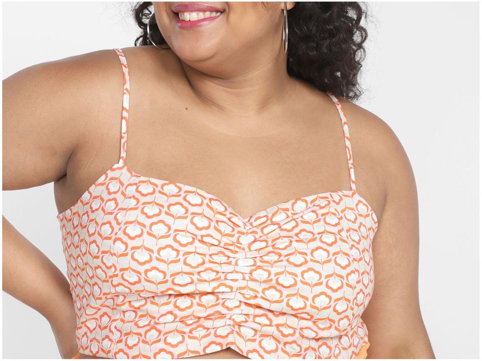 Top Vista Magalu Flores Franzido - 6