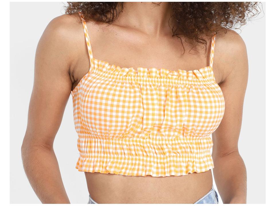 Top Vista Magalu Viscose Alça Vichy - 6