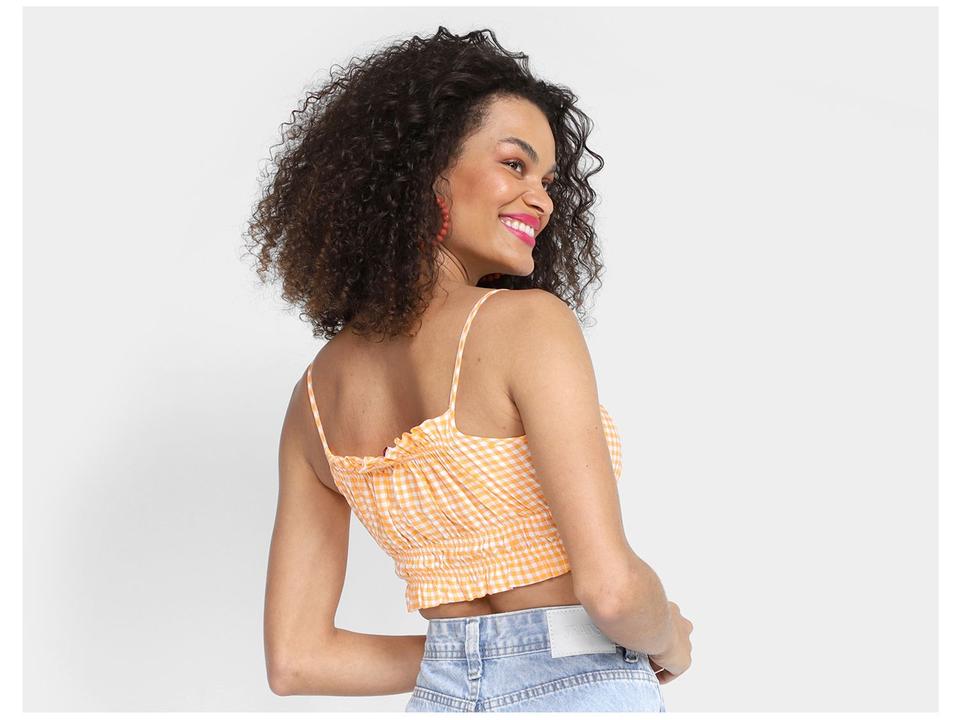 Top Vista Magalu Viscose Alça Vichy - 1