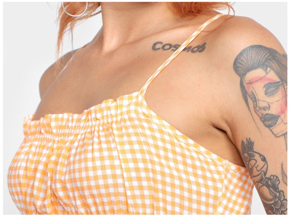 Top Vista Magalu Viscose Alça Vichy - 7