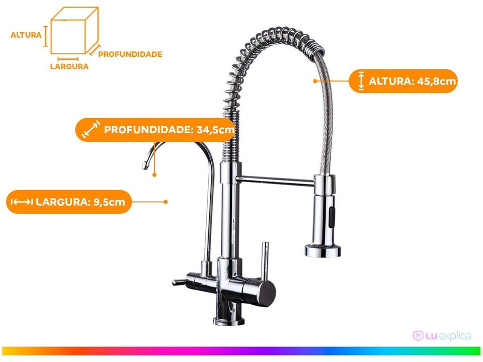 Torneira para Cozinha Gourmet de Mesa Dupla Nell - 2