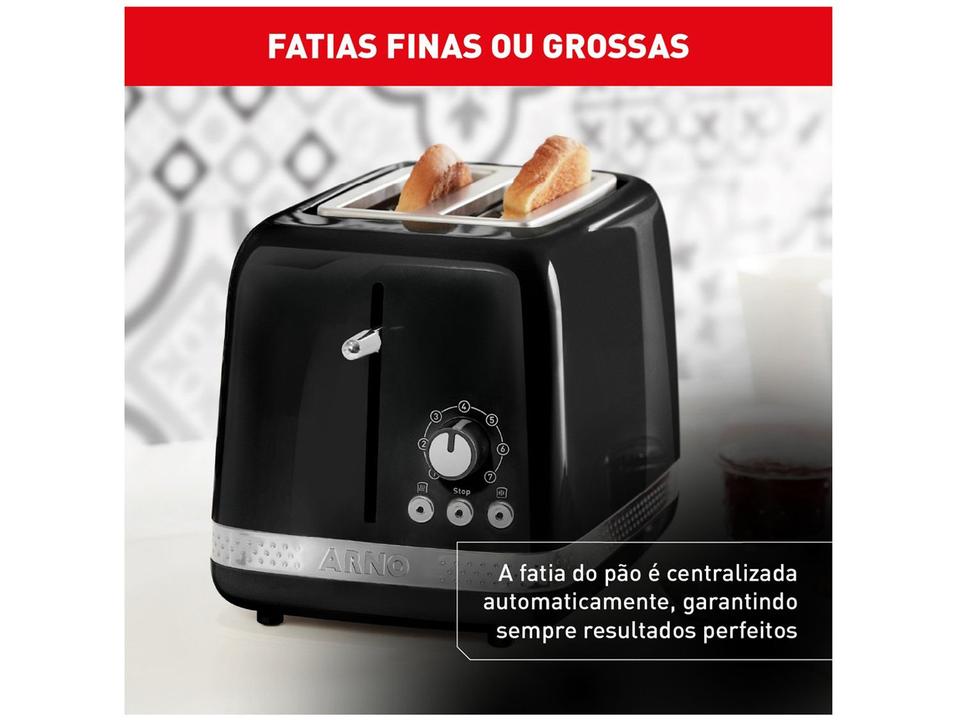 Torradeira Arno Preto 2 Fatias 7 Níveis de Tostagem Soleil SPTO - 5