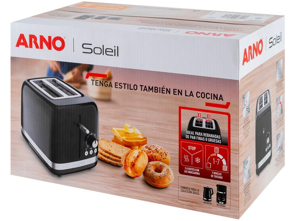 Torradeira Arno Preto 2 Fatias 7 Níveis de Tostagem Soleil SPTO - 14