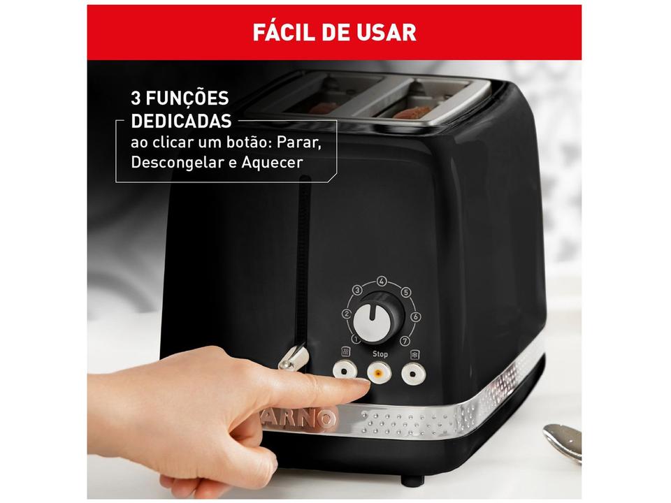 Torradeira Arno Preto 2 Fatias 7 Níveis de Tostagem Soleil SPTO - 4