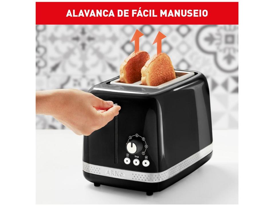 Torradeira Arno Preto 2 Fatias 7 Níveis de Tostagem Soleil SPTO - 6
