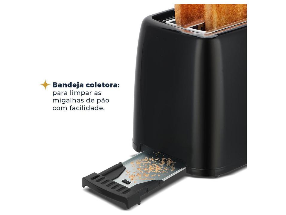 Torradeira Britânia Preta 2 Fatias 6 Níveis de Tostagem BTR05A Referência - 3