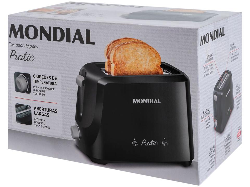 Torradeira Mondial Pratic T-18 Preto e Prata - 15