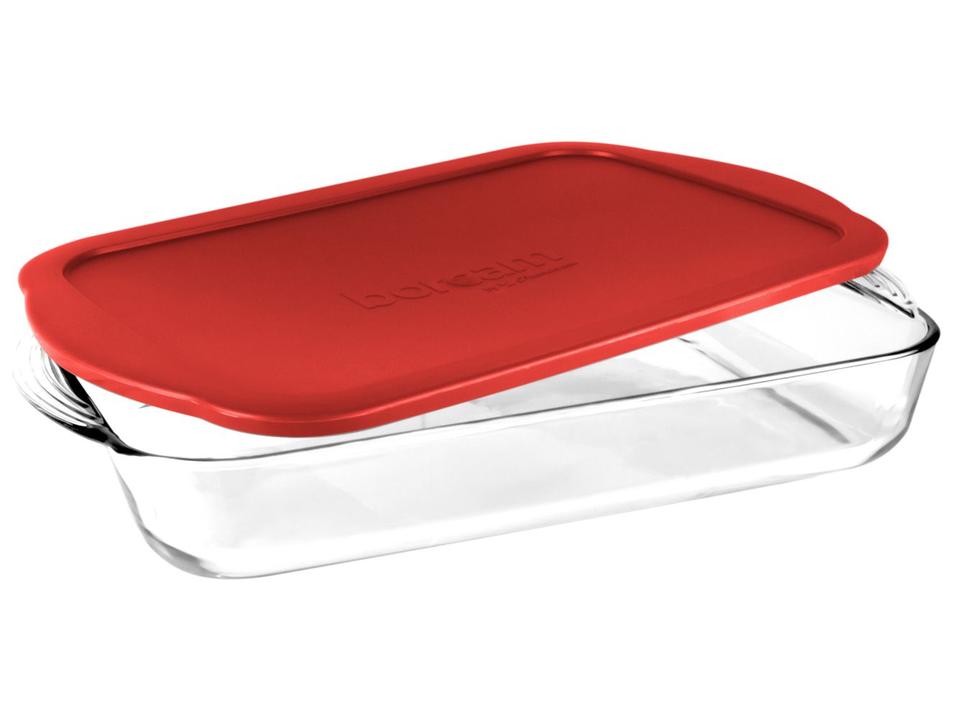 Travessa de Vidro com Tampa Retangular 41x6,5x26cm Pasabahce Borcam - 1