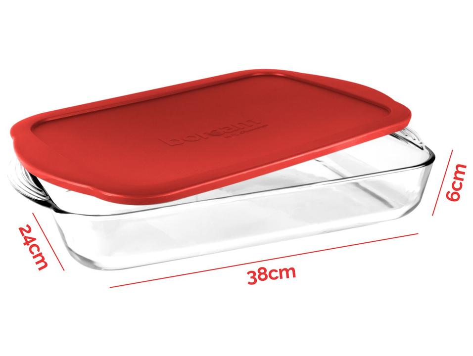 Travessa de Vidro com Tampa Retangular 41x6,5x26cm Pasabahce Borcam - 2