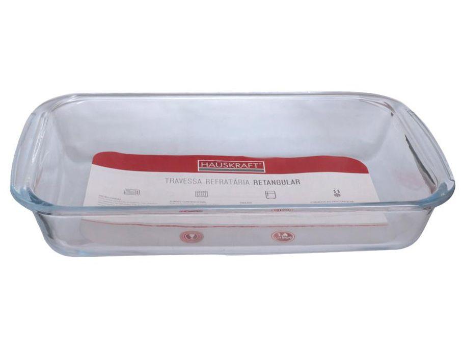 Travessa de Vidro Retangular 29,5x5x17cm Hauskraft Originale - 1