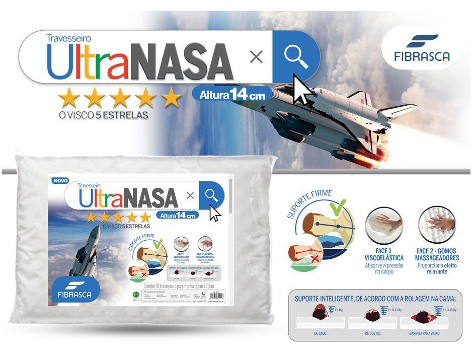 Travesseiro Nasa Fibrasca de Cabeça Viscoelástico - Dupla Face Ultra - 7
