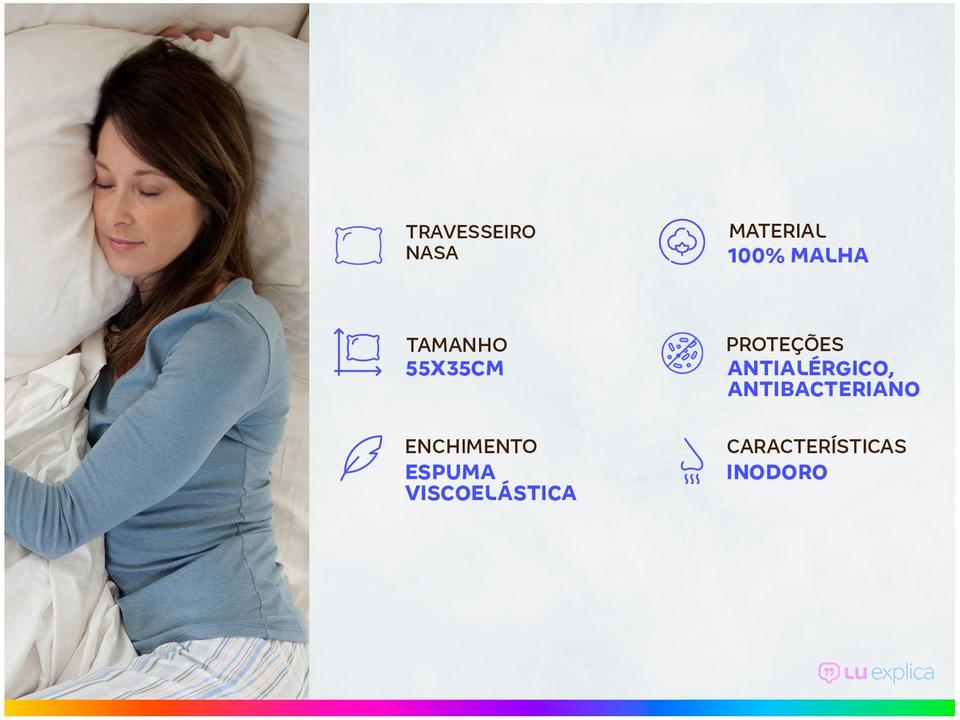 Travesseiro Nasa Fibrasca Viscoelástico - 1