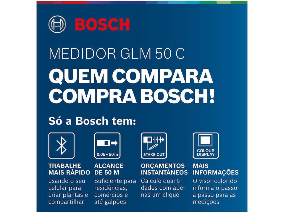 Trena a Laser Bosch 50m GLM 50 C Professional - com Nível - 1