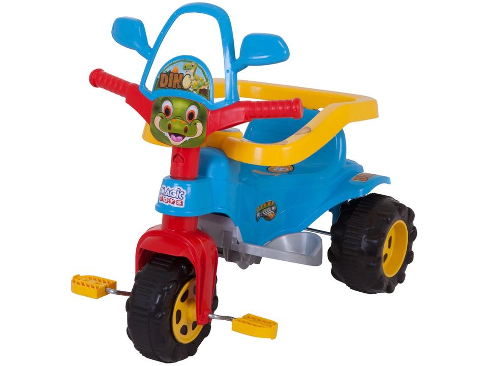 Triciclo Infantil Dino Azul com Empurrador - 7