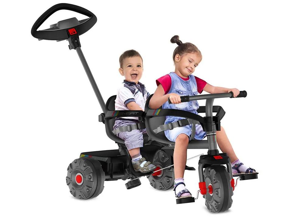 Triciclo Infantil Duplo Smart 1314 com Capota - 3