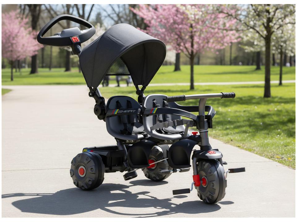Triciclo Infantil Duplo Smart 1314 com Capota - 1