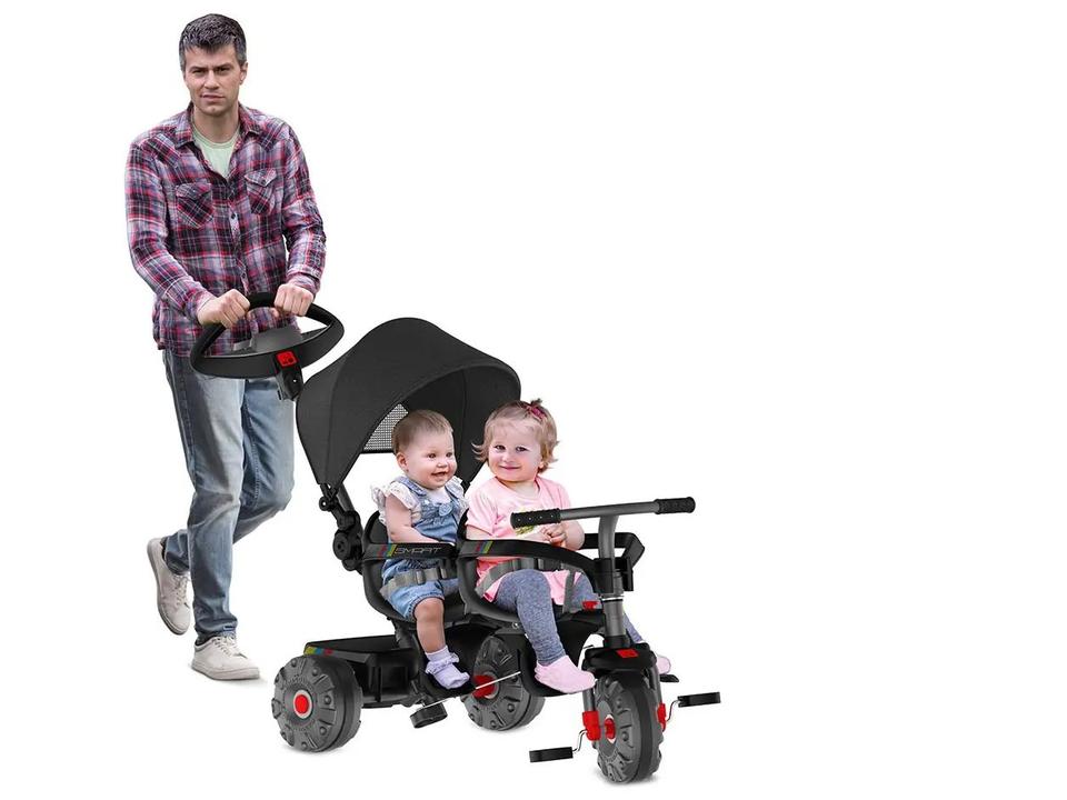 Triciclo Infantil Duplo Smart 1314 com Capota - 2