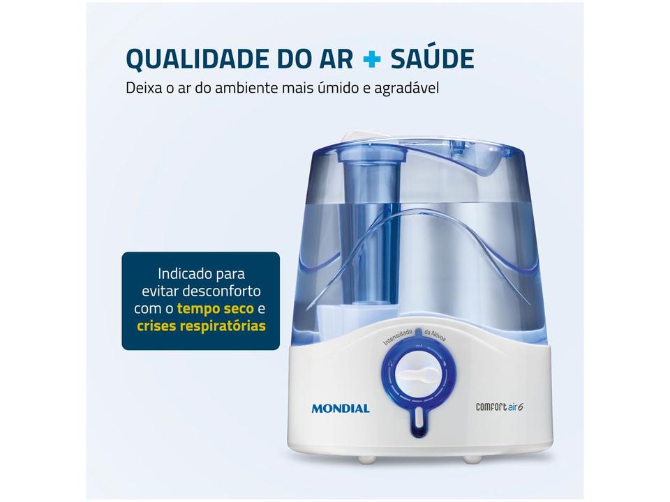 Umidificador Portátil Ultrassônico Mondial Comfort Air 6 4L - 1