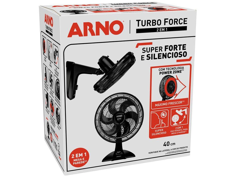 Ventilador 2 em 1 Arno Turbo Force VF42 40cm - 6 Pás 3 Velocidades Preto - 110 V - 7