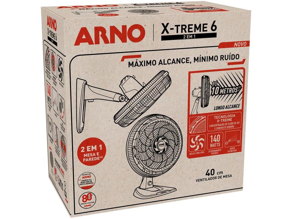 Ventilador 2 em 1 Arno X-Treme 6 VE60 40cm 6 Pás 3 Velocidades Preto 2720017911 - 13