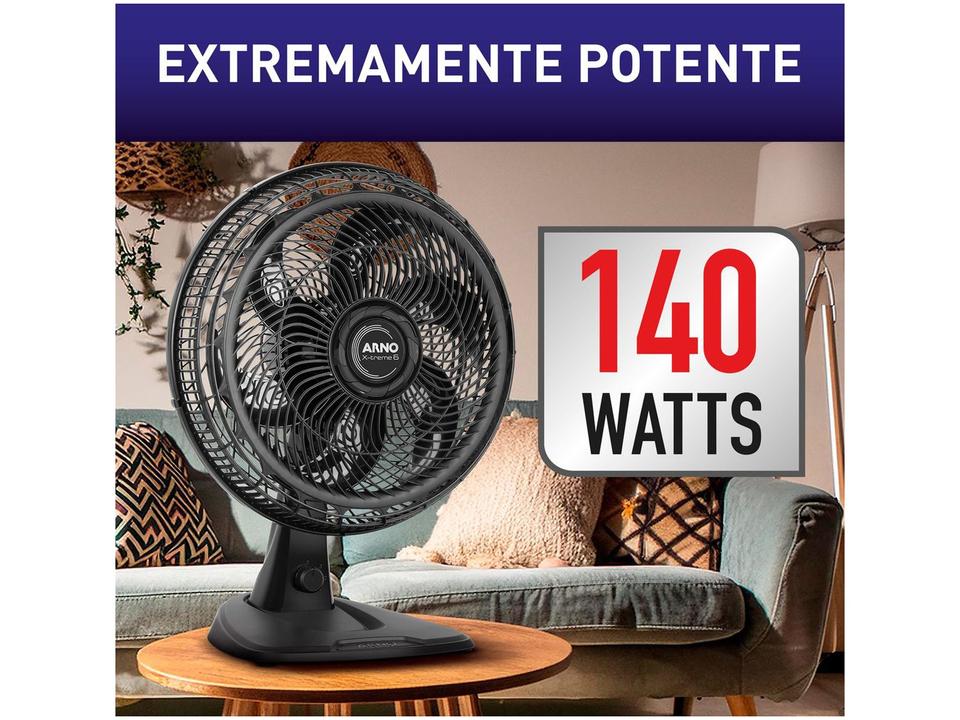 Ventilador 2 em 1 Arno X-Treme 6 VE60 40cm 6 Pás 3 Velocidades Preto 2720017911 - 6