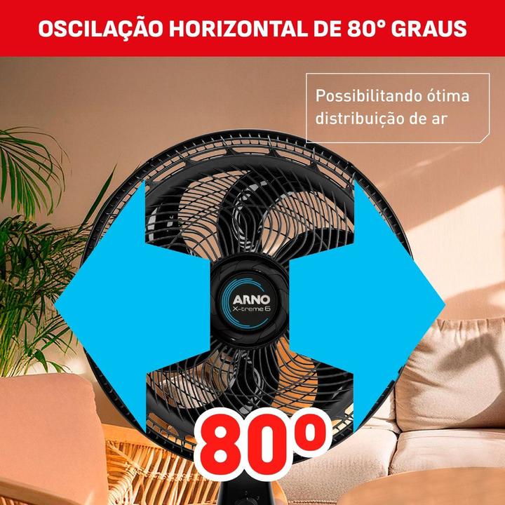 Ventilador 2 em 1 Arno X-Treme 6 VE60 40cm 6 Pás 3 Velocidades Preto 2720017912 - 8