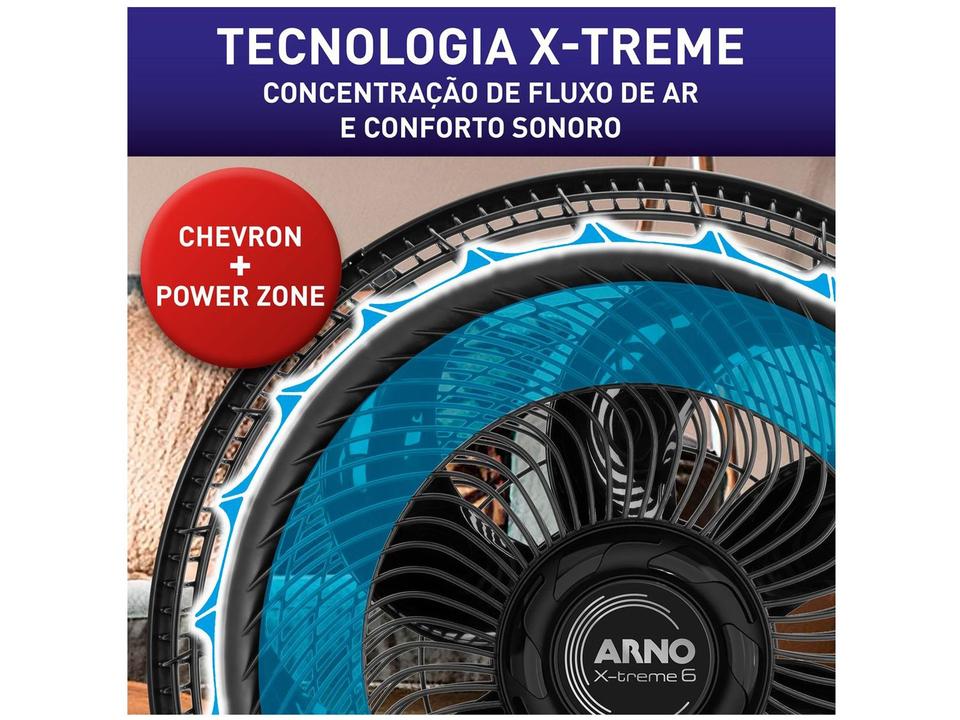 Ventilador 2 em 1 Arno X-Treme 6 VE60 40cm 6 Pás 3 Velocidades Preto 2720017912 - 8