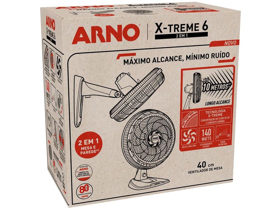 Ventilador 2 em 1 Arno X-Treme 6 VE60 40cm 6 Pás 3 Velocidades Preto 2720017912 - 13