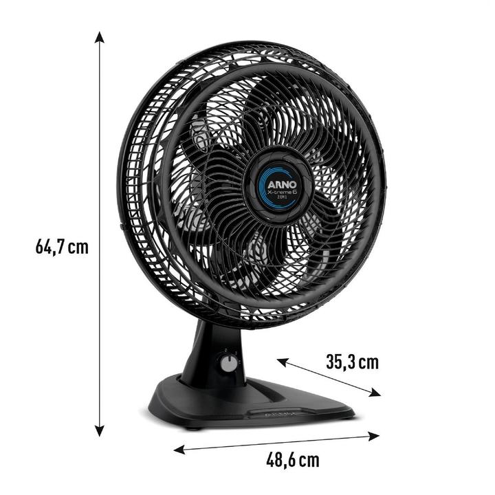Ventilador 2 em 1 Arno X-Treme 6 VE60 40cm 6 Pás 3 Velocidades Preto 2720017912 - 12