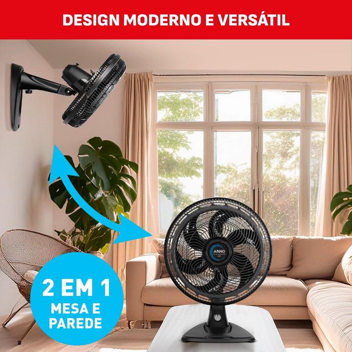 Ventilador 2 em 1 Arno X-Treme 6 VE60 40cm 6 Pás 3 Velocidades Preto 2720017912 - 7
