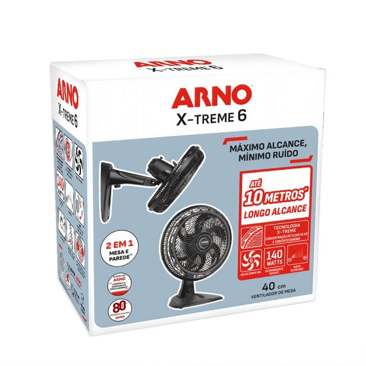 Ventilador 2 em 1 Arno X-Treme 6 VE60 40cm 6 Pás 3 Velocidades Preto 2720017912 - 10