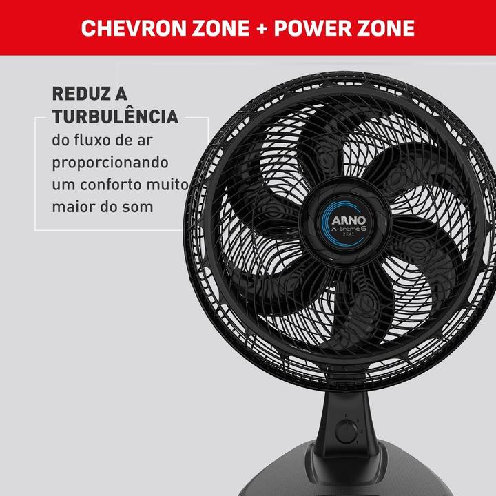 Ventilador 2 em 1 Arno X-Treme 6 VE60 40cm 6 Pás 3 Velocidades Preto 2720017912 - 4