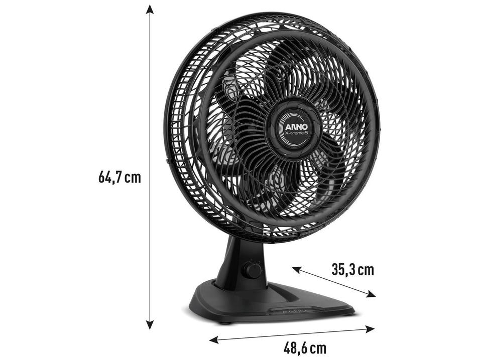 Ventilador 2 em 1 Arno X-Treme 6 VE60 40cm 6 Pás 3 Velocidades Preto 2720017912 - 4