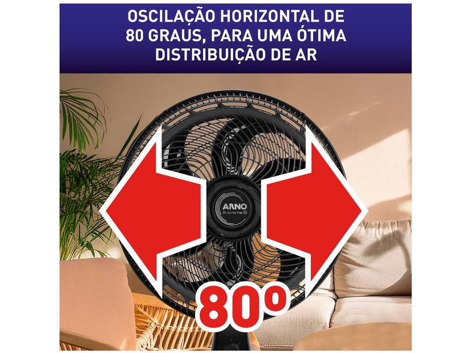 Ventilador 2 em 1 Arno X-Treme 6 VE60 40cm 6 Pás 3 Velocidades Preto 2720017912 - 10