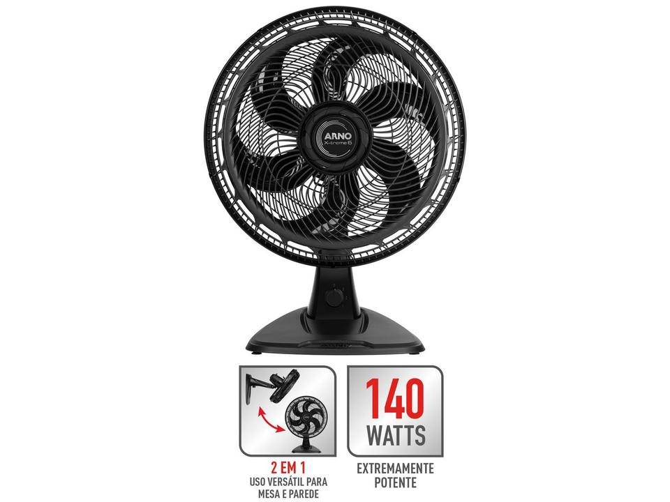 Ventilador 2 em 1 Arno X-Treme 6 VE60 40cm 6 Pás 3 Velocidades Preto 2720017912 - 1