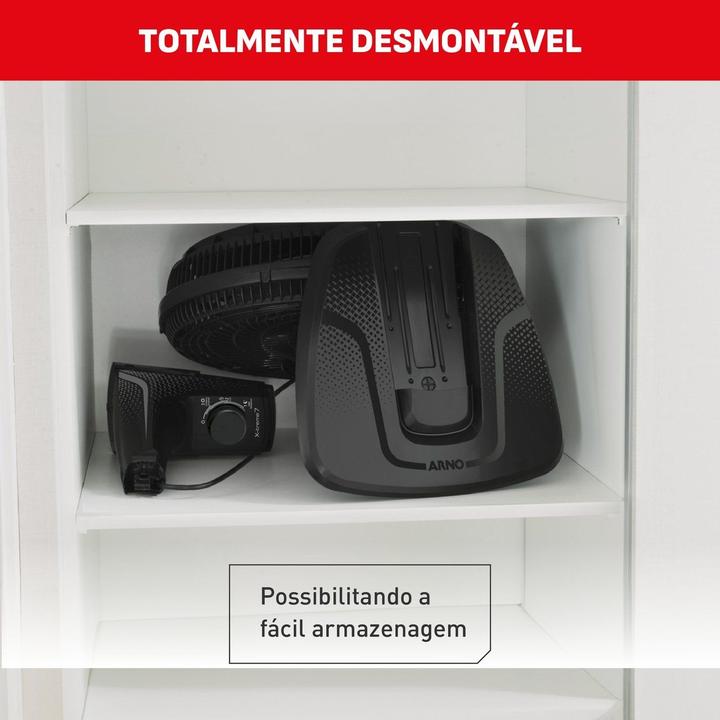 Ventilador 2 em 1 Arno X-Treme 6 VE60 40cm 6 Pás 3 Velocidades Preto 2720017912 - 5