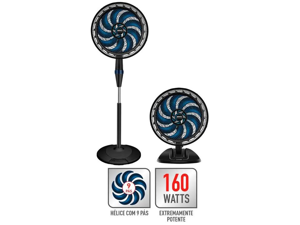Ventilador 2 em 1 Arno X-Treme VE9M 40cm 9 Pás 3 Velocidades Preto e Azul Escuro - 16