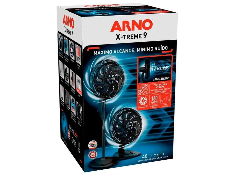 Ventilador 2 em 1 Arno X-Treme VE9M 40cm 9 Pás 3 Velocidades Preto e Azul Escuro - 23