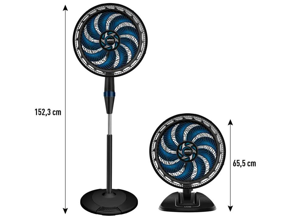 Ventilador 2 em 1 Arno X-Treme VE9M 40cm 9 Pás 3 Velocidades Preto e Azul Escuro - 22