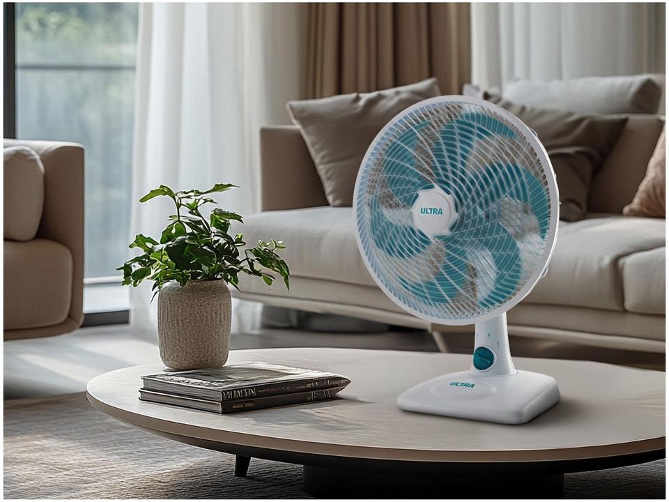 Ventilador 2 em 1 Ultra V-30B-6P 30cm 6 Pás 3 Velocidades Branco e Azul - 2