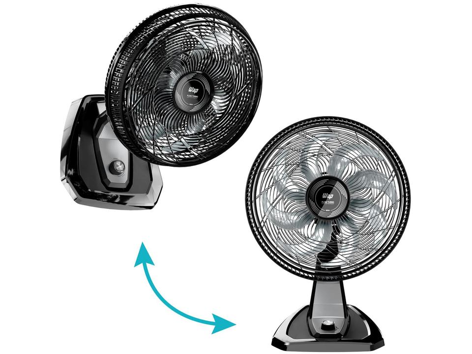 Ventilador 2 em 1 Wap Flow Turbo 50cm 8 Pás 3 Velocidades Preto e Cinza - 2